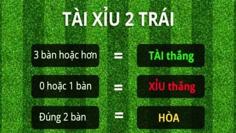 Tính tiền khi chơi kèo cược tài xỉu 2 trái chi tiết